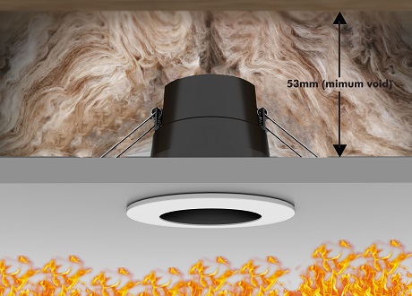 downlight fire rated, spotlight coverable