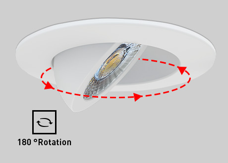 180° Tiltable to highlight room features DL127-10P LED DOWNLIGHT SPOTLIGHT