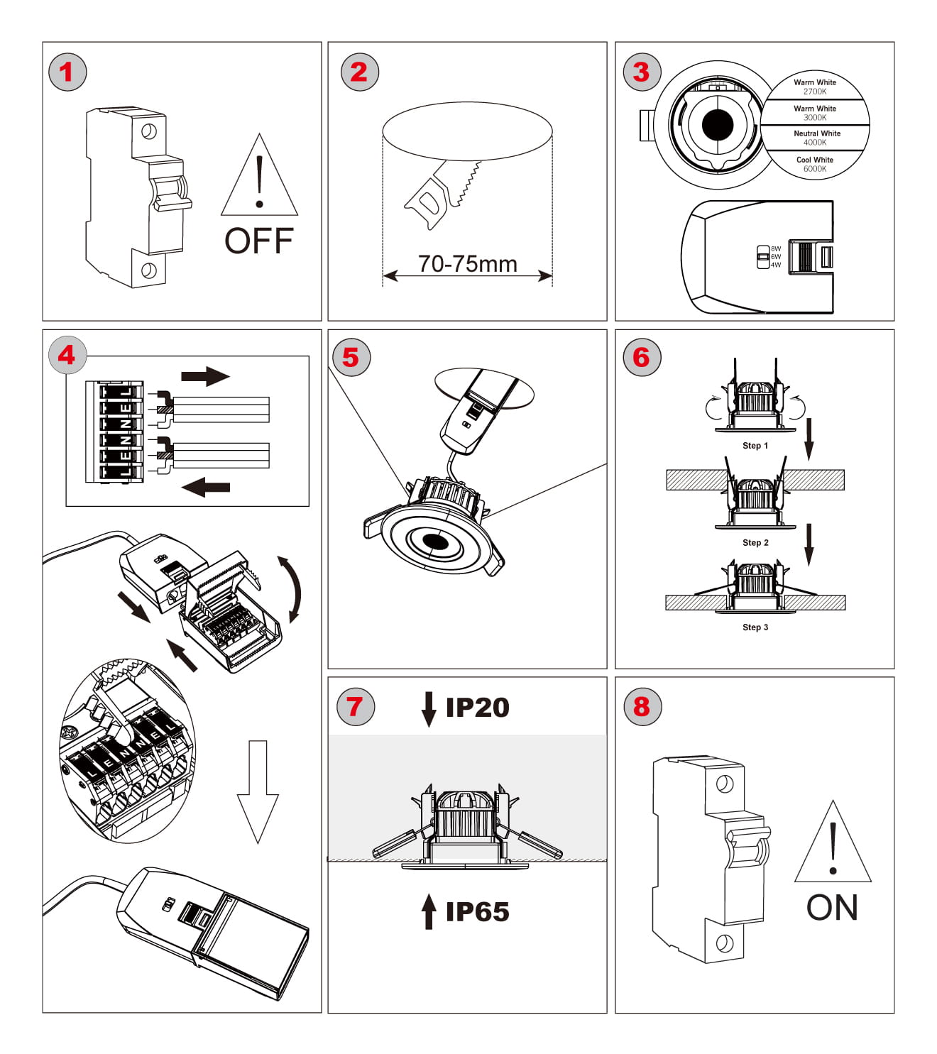 downlight installation steps