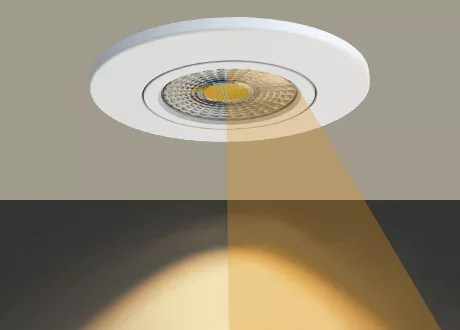 High efficiency downlight tiltable