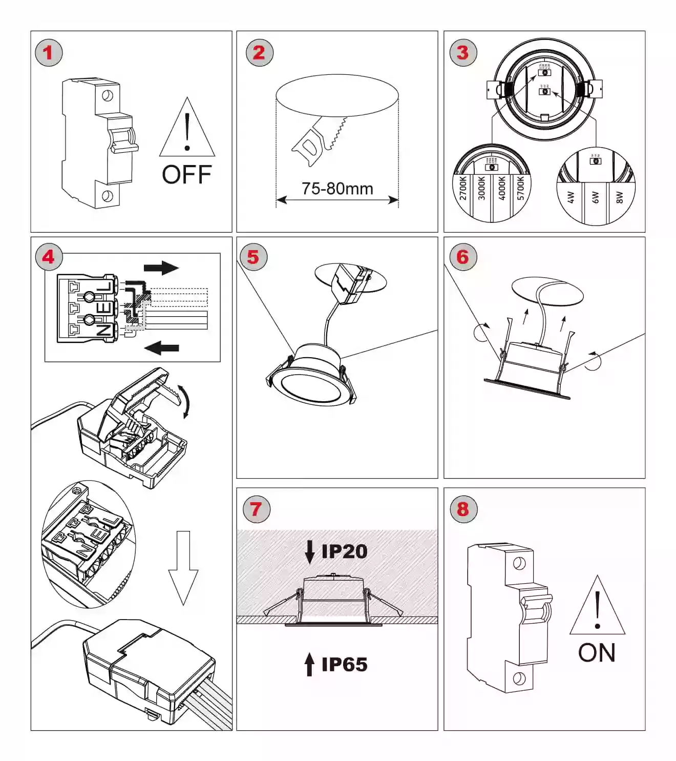 downlight spotlight installation steps