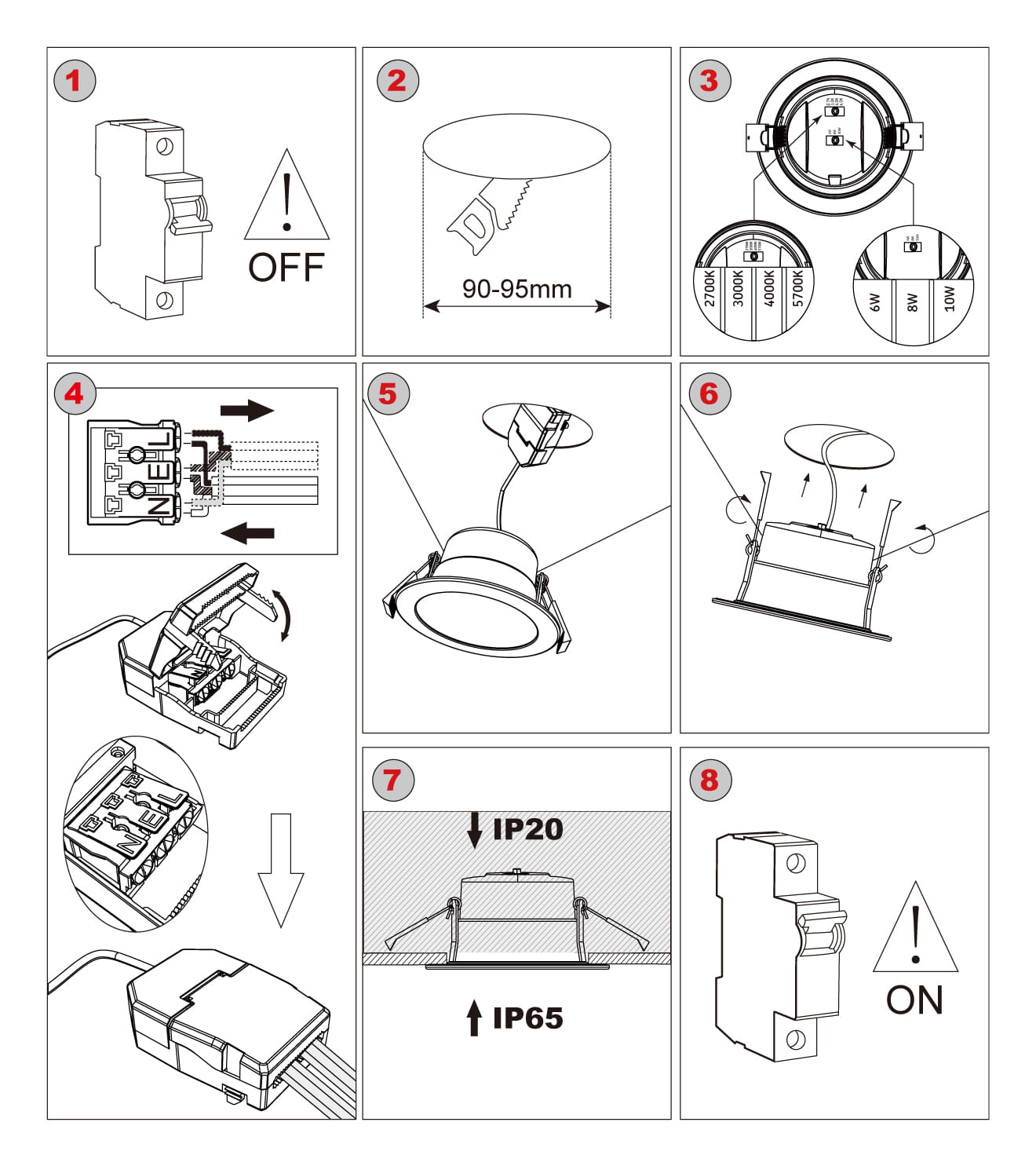 downlight spotlight installation steps