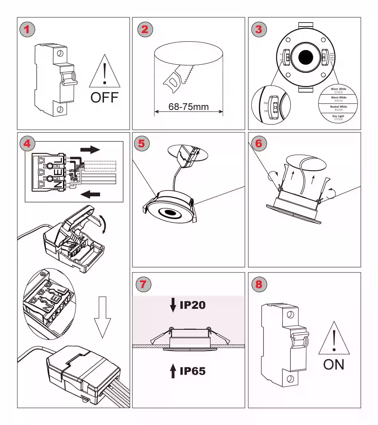 downlight spotlight installation steps