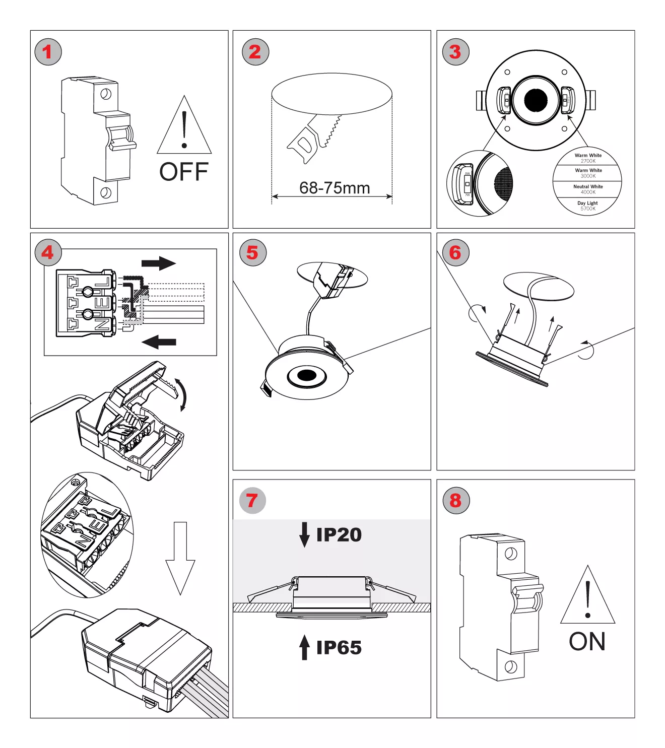 downlight spotlight installation steps