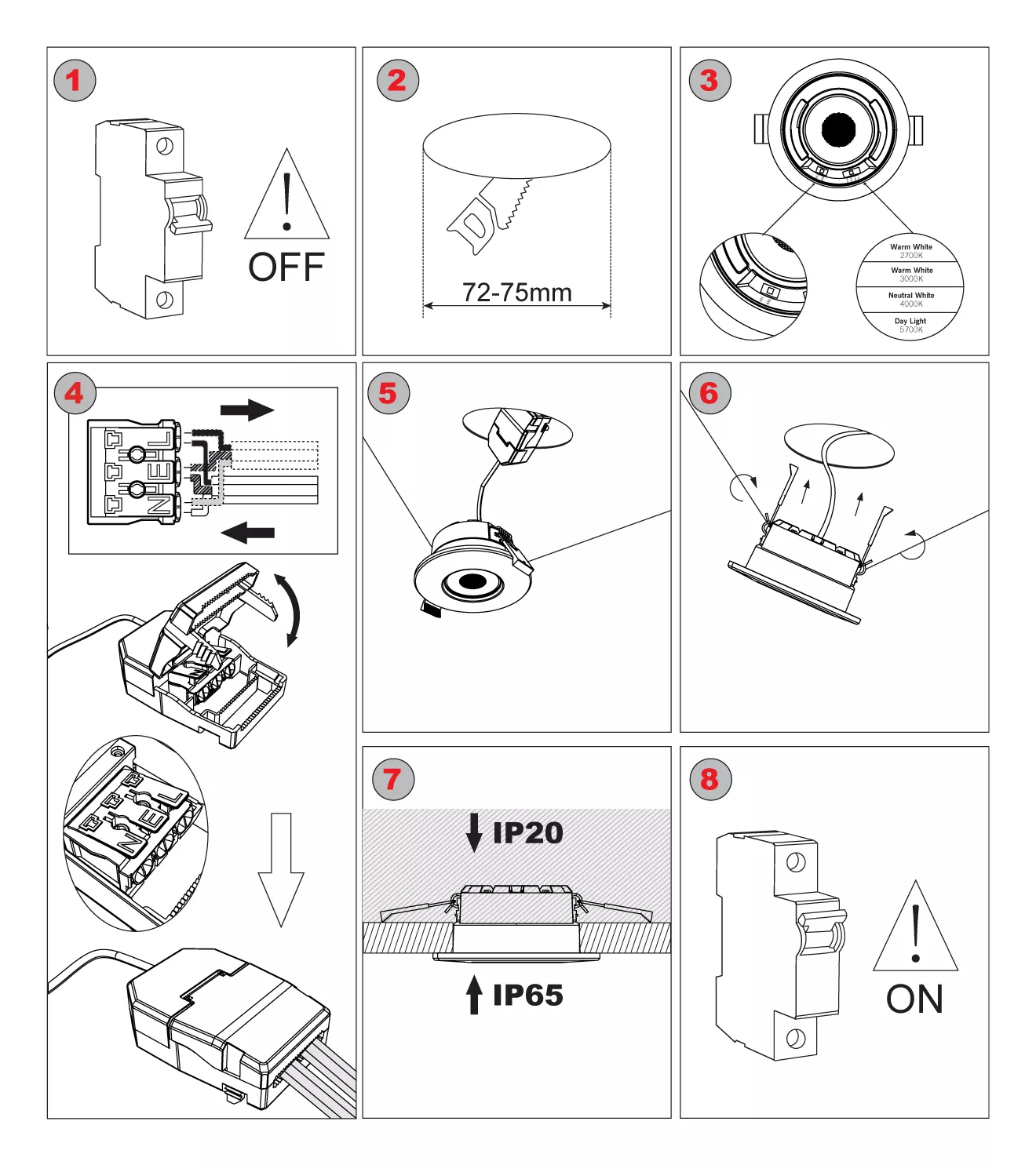 downlight spotlight installation steps