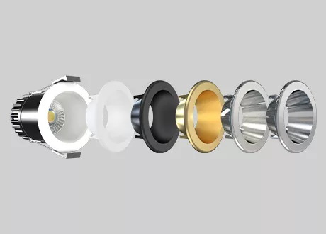 bezel Reflective cup interchangable anti glare fire Rated LED Downlights White/Black/Chrome/Brushed nickel/Gold Bezel 