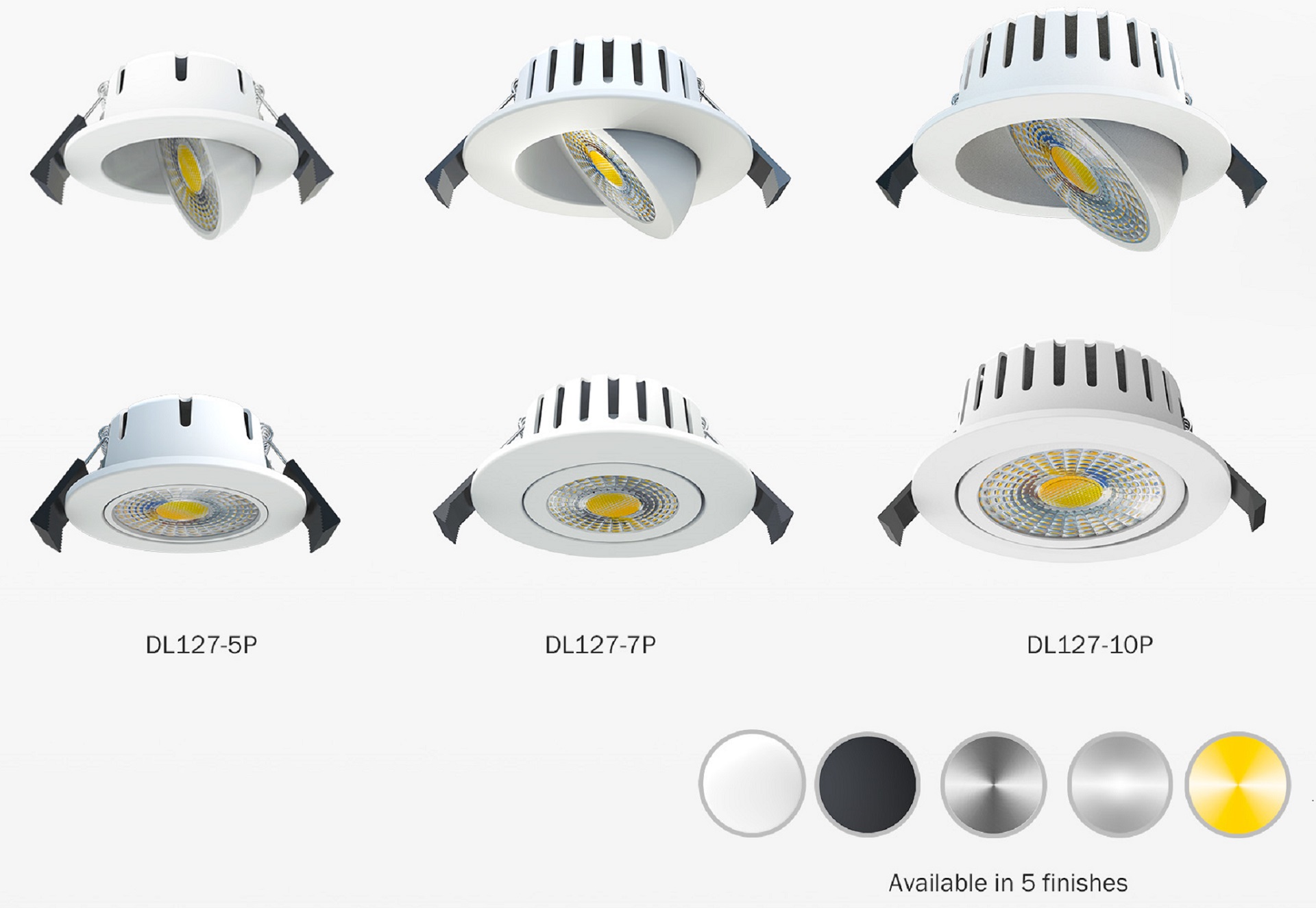 Metal Surface Durable and attractive metal material creates a solid surface LED DOWNLIGHT