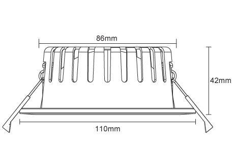 LED DOWNLIGHT SPOTLIGHT Diameter 110mm, height 42mm, hole opening range 90-100mm