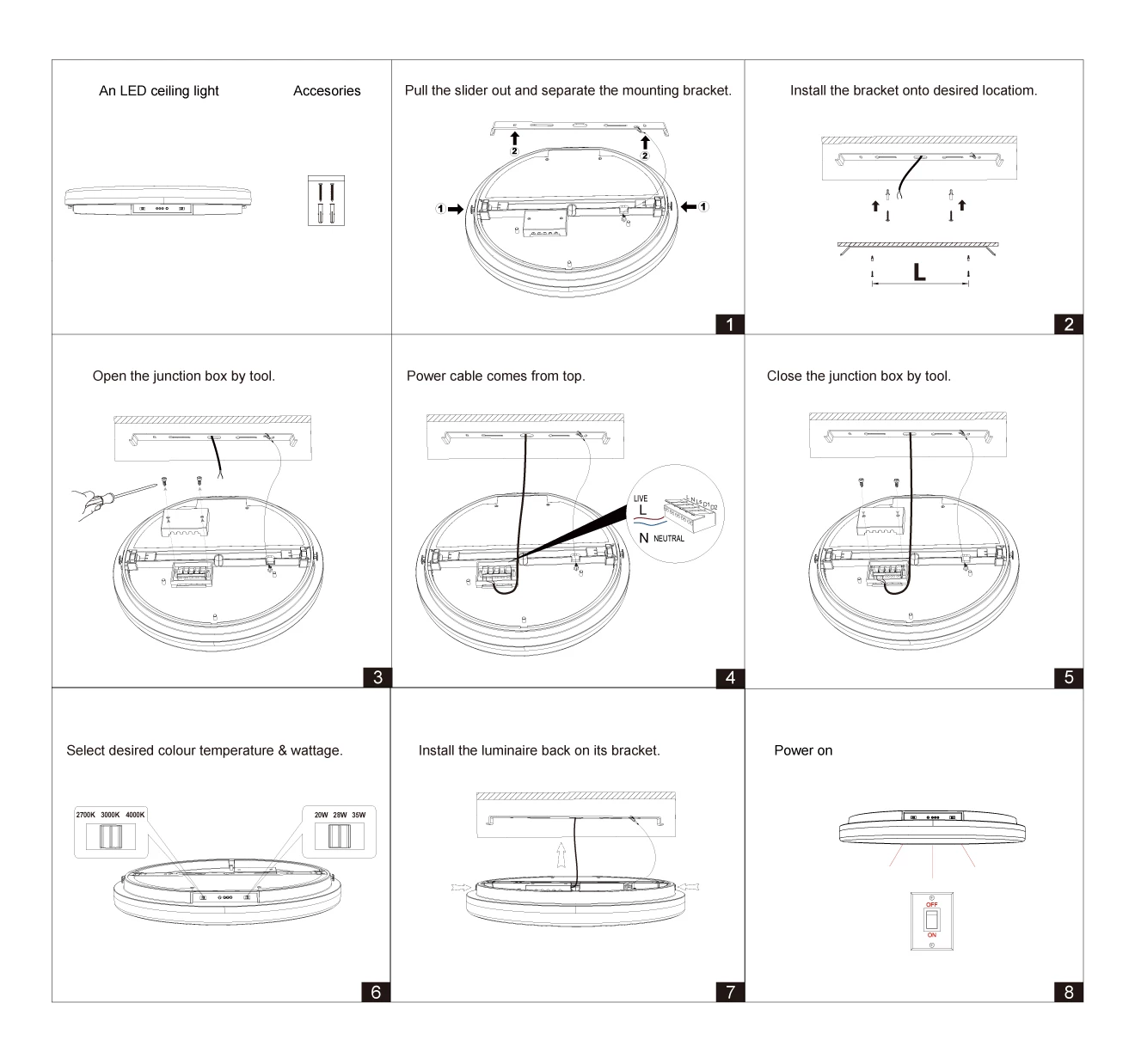 ceiling lights installation steps 
