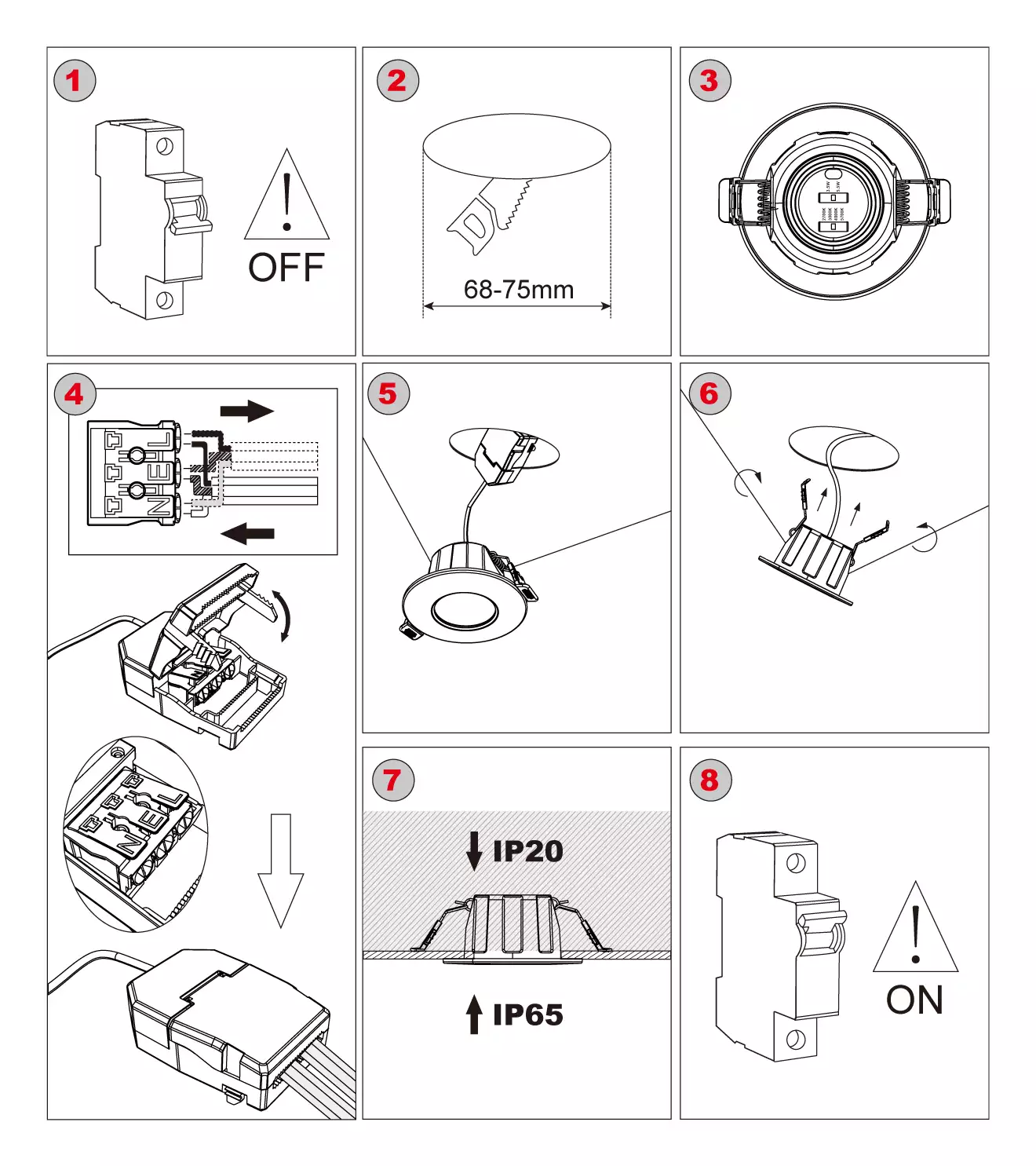 downlight spotlight installation steps