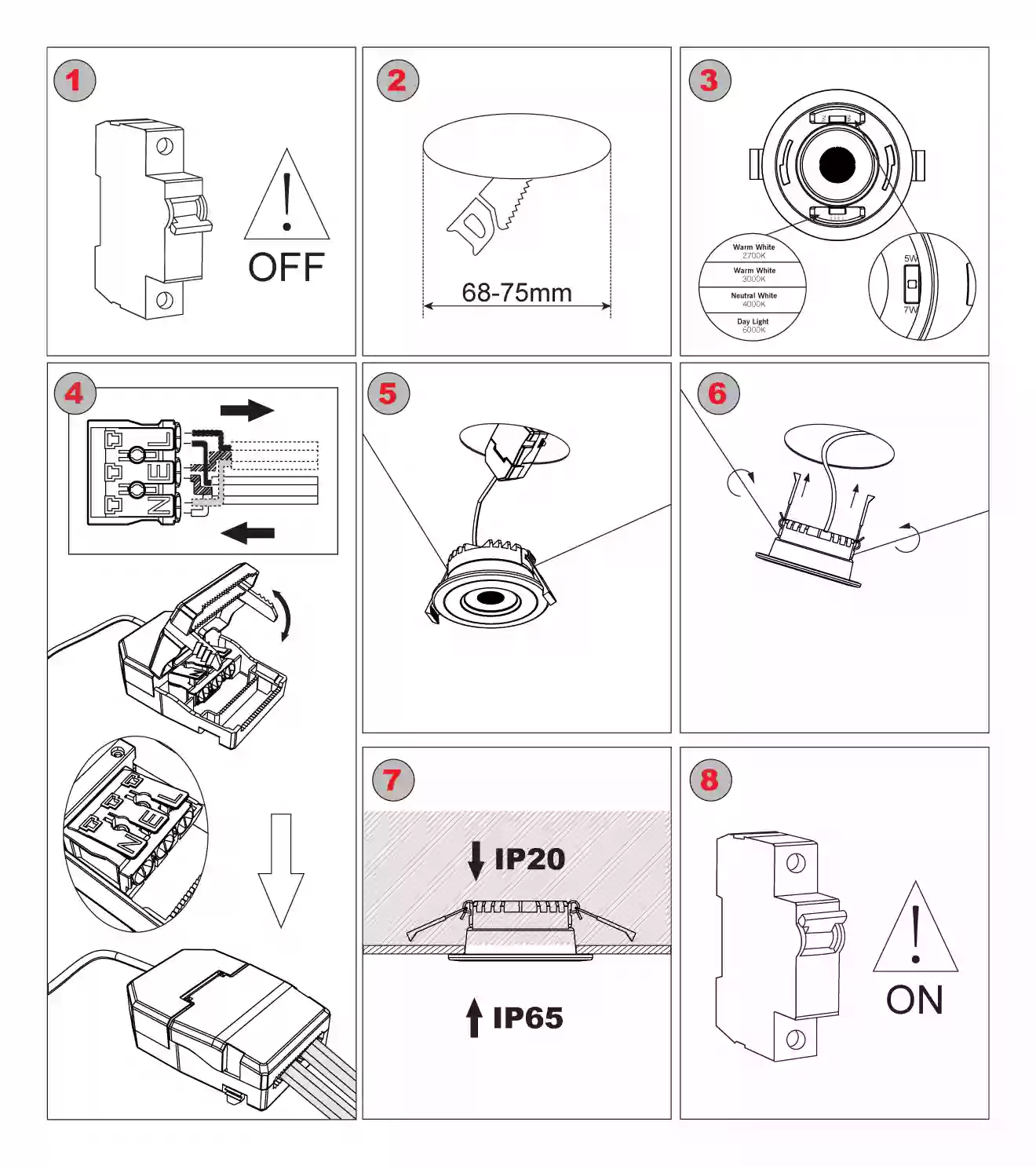 downlight spotlight installation steps