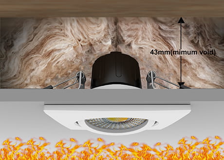 downlight fire rated, spotlight coverable