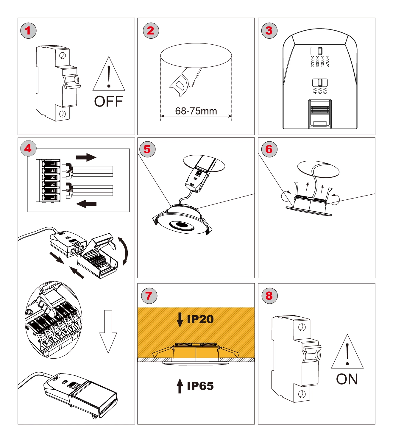 downlight installation steps