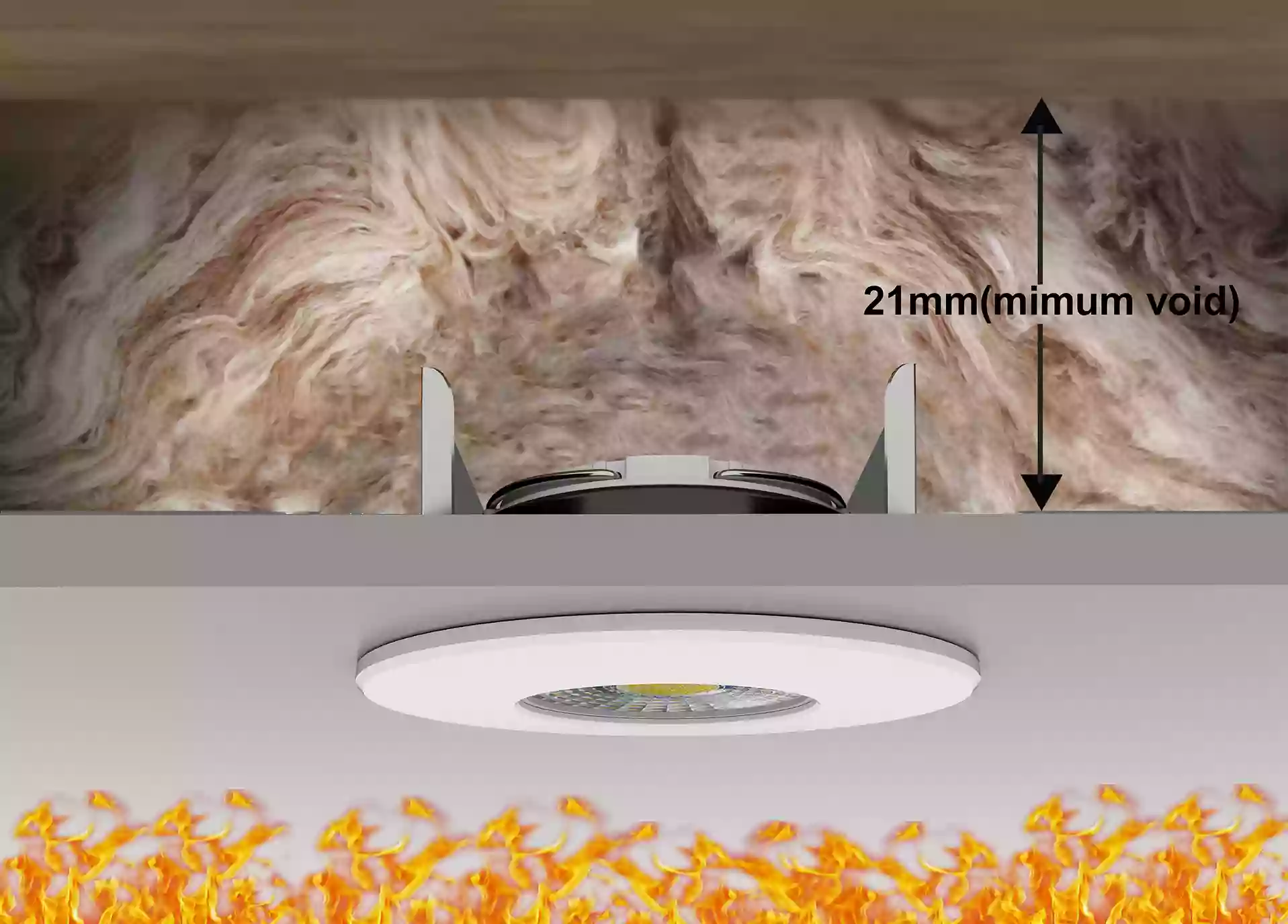 fire rated downlight installation depth