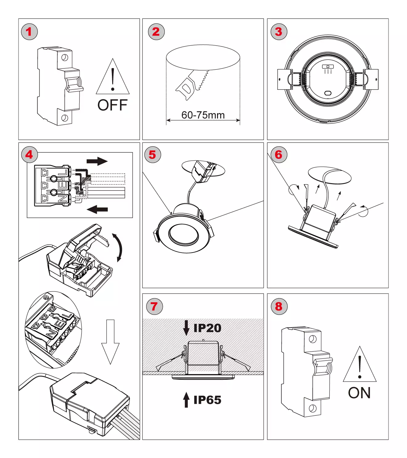 downlight spotlight installation steps