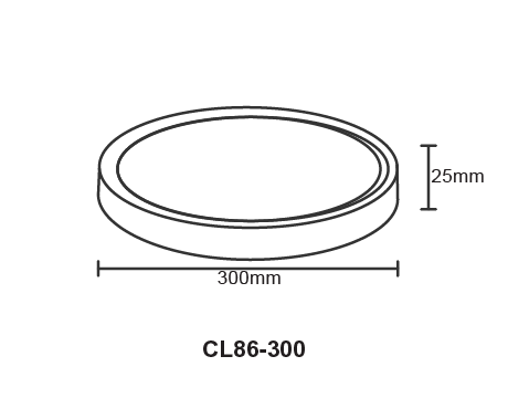 ceiling light diameter 300mm