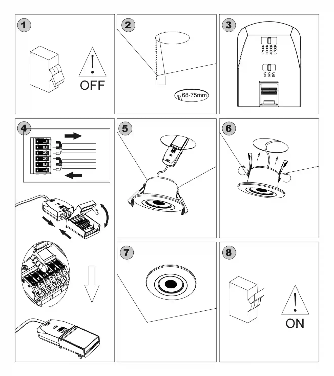 downlight installation steps