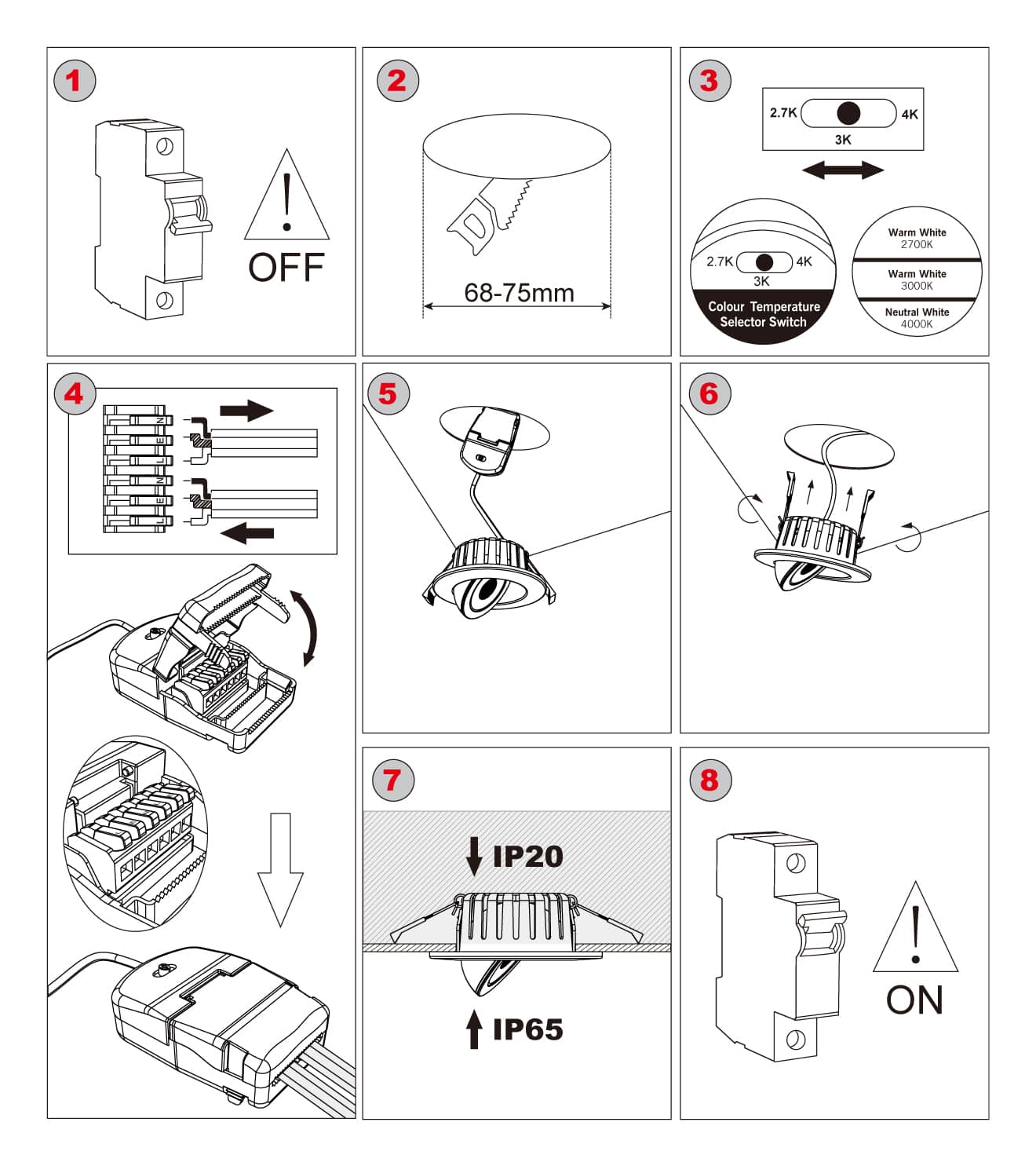 downlight spotlight installation steps 