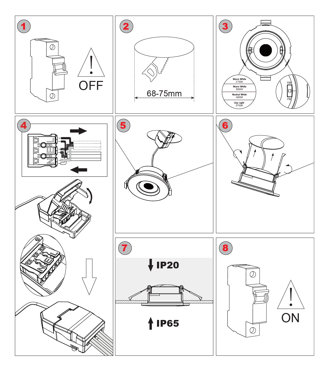 downlight spotlight installation steps