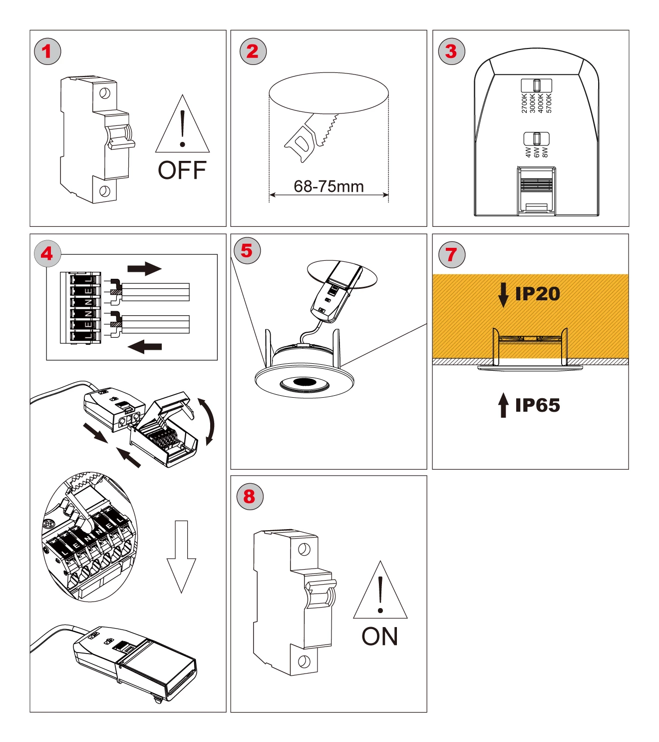 downlight installation steps