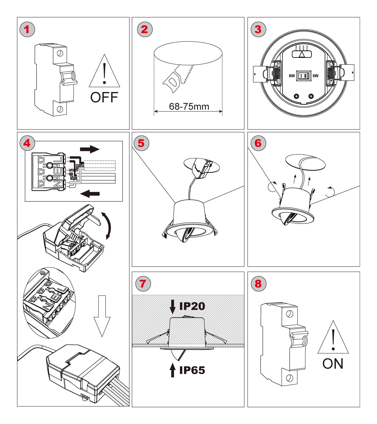 downlight spotlight installation steps 