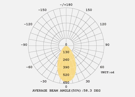 downlight spotlight beam 38 or 60 degree