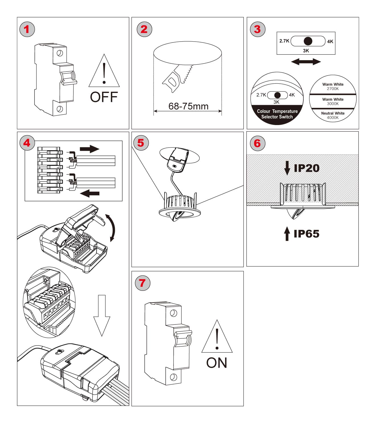 downlight spotlight installation steps 