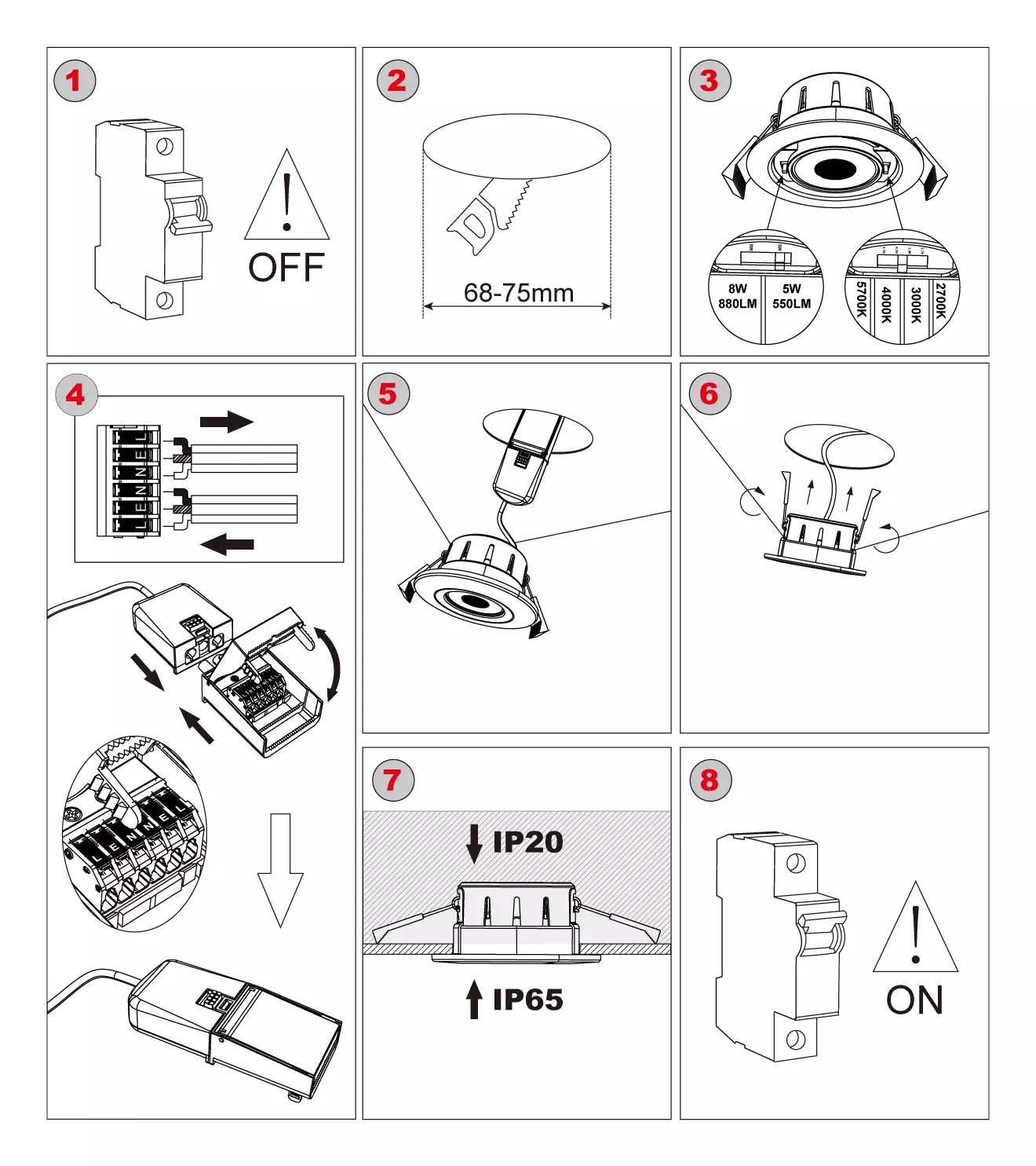 downlight spotlight installation steps