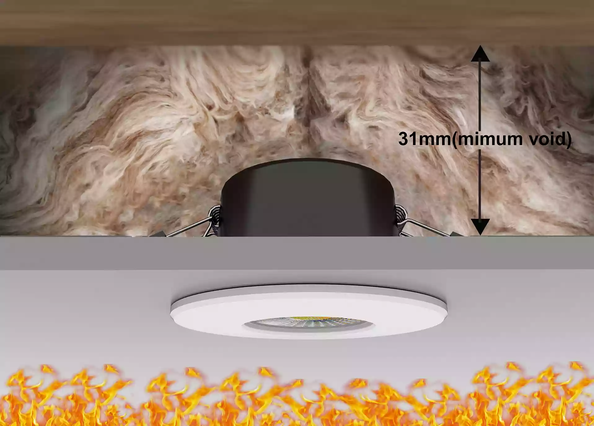 downlight fire rated, spotlight coverable