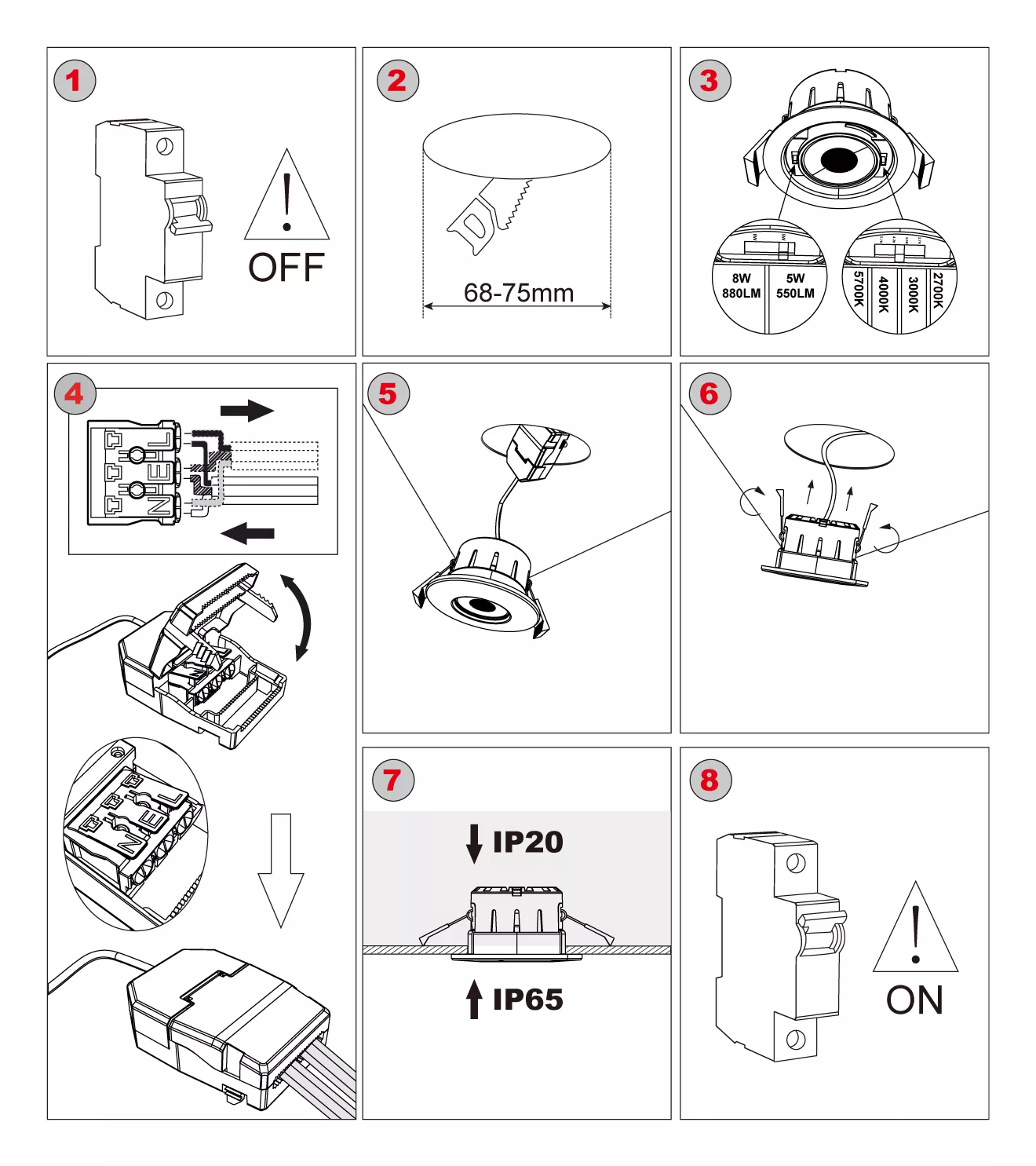 downlight spotlight installation steps