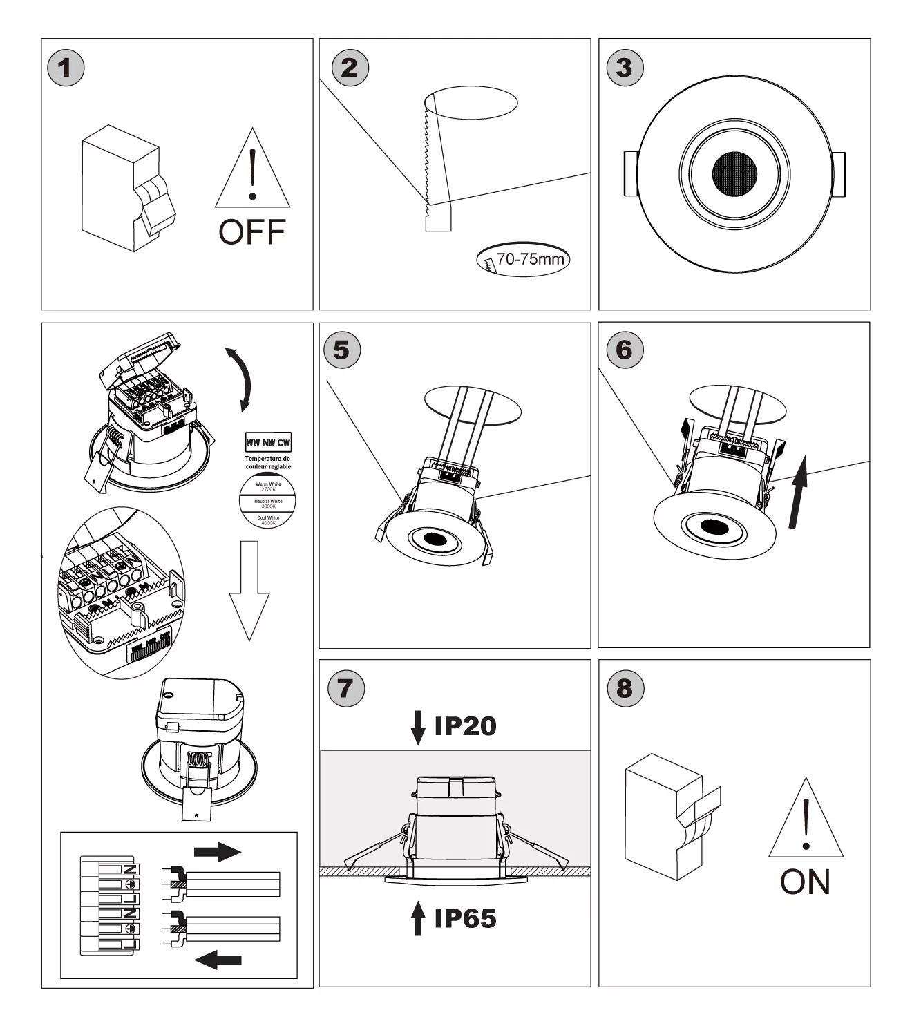 downlight spotlight installation steps