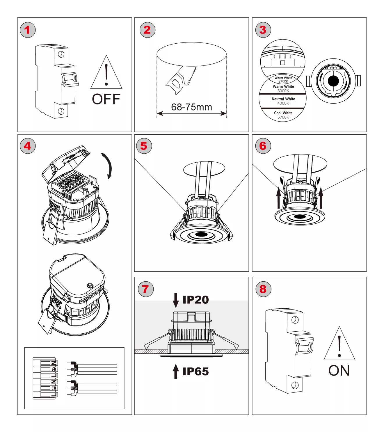 downlight spotlight installation steps