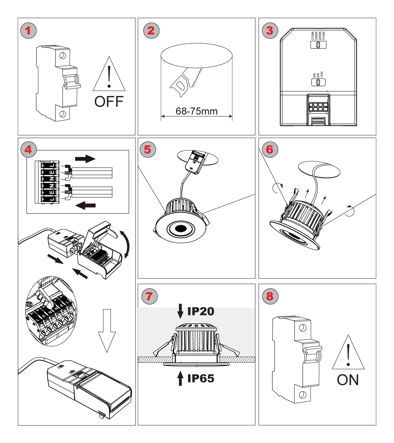 downlight installation steps
