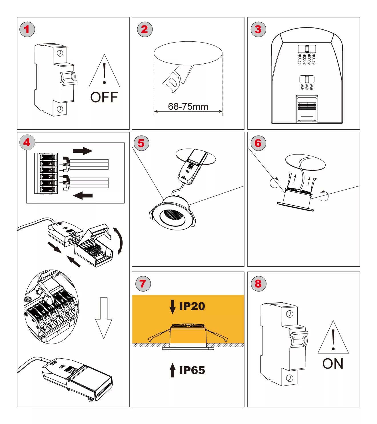 Installation steps ugr＜19 anti-glare fire Rated LED Downlights LED Lighting Recessed spotlight ip65 dimmable 