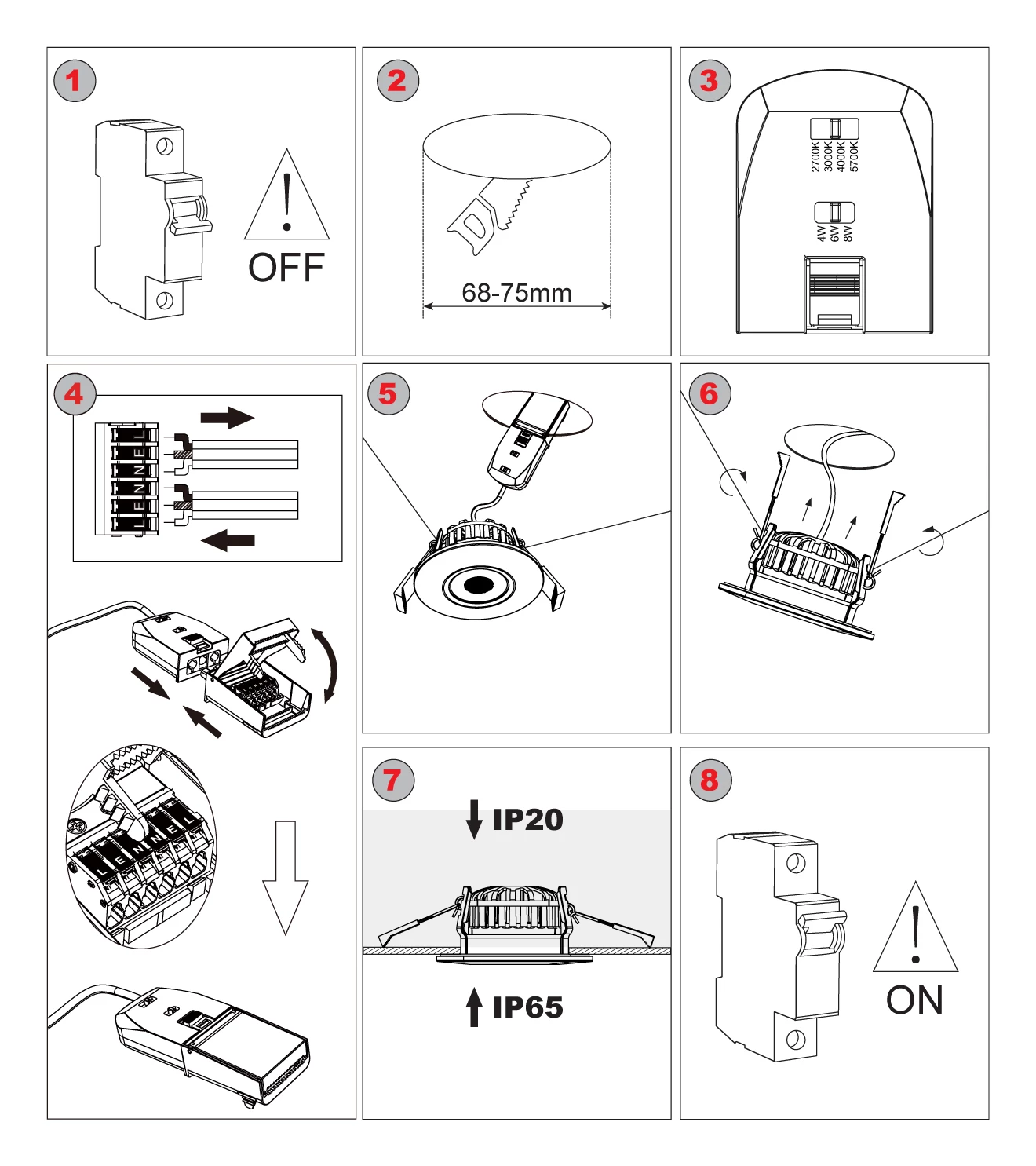 spotlight downlight installation steps