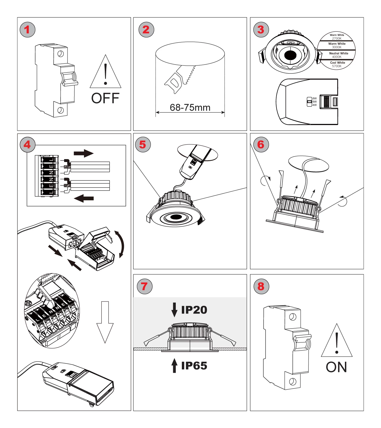 spotlight downlight installation steps