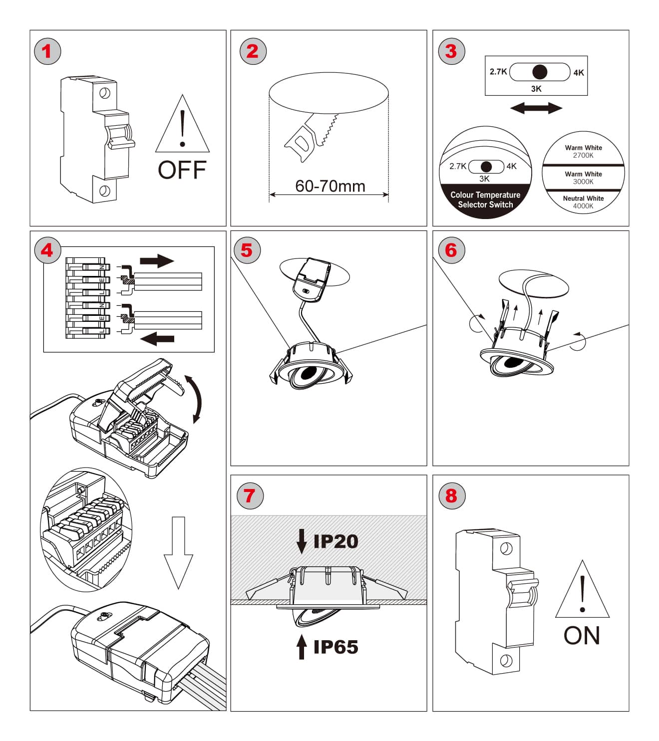 downlight spotlight installation steps