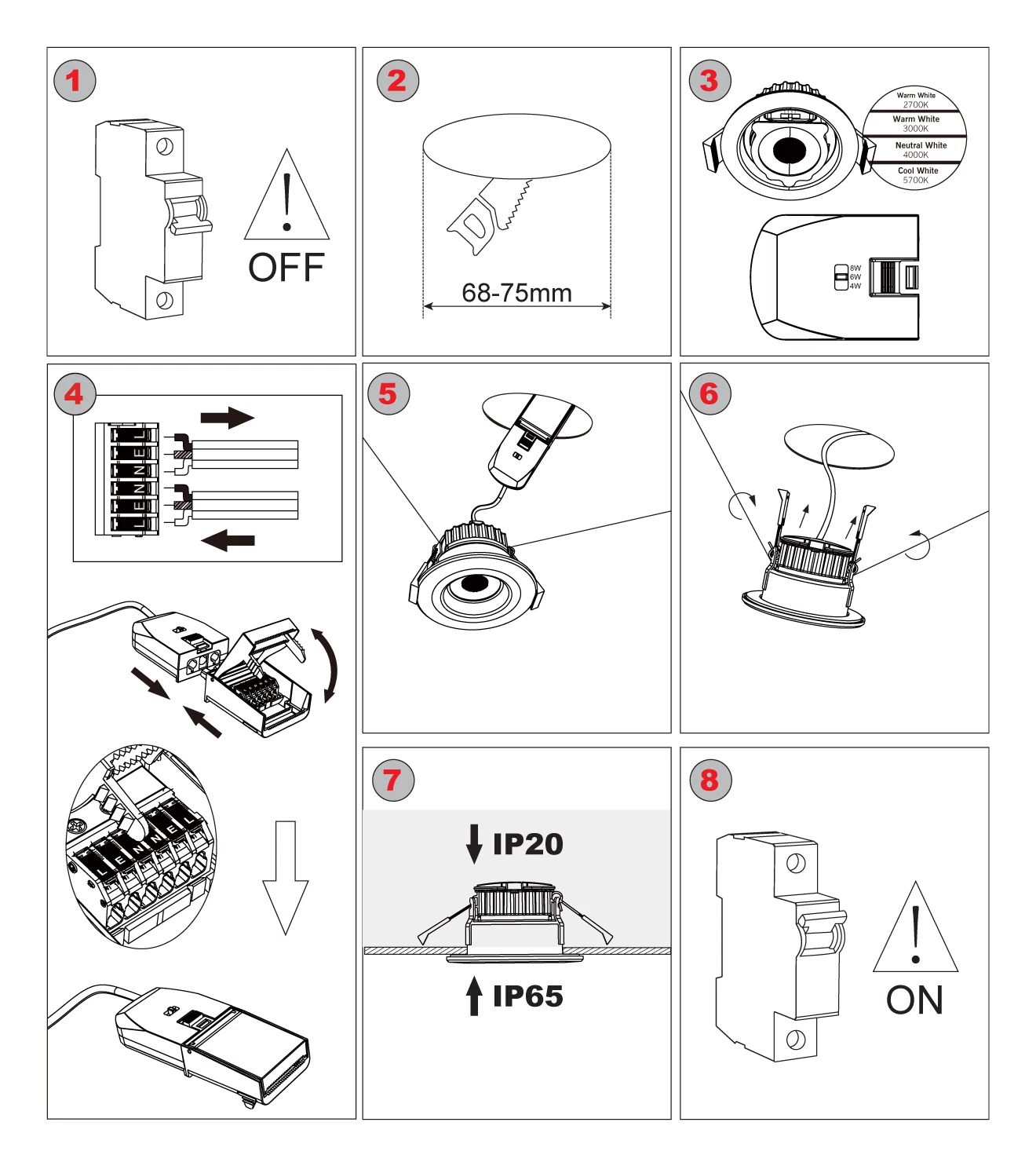 spotlight downlight installation steps