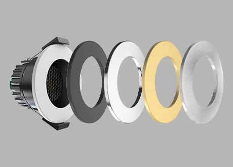 interchangable bezel low ugr fire Rated LED Downlights 4cct LED Lighting Recessed spotlight ip65 dimmable