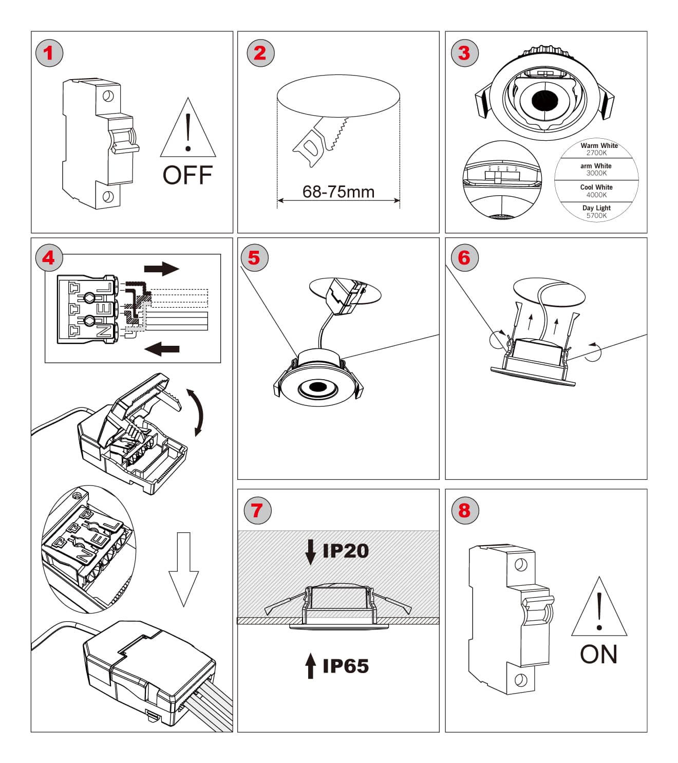 downlight spotlight installation steps 