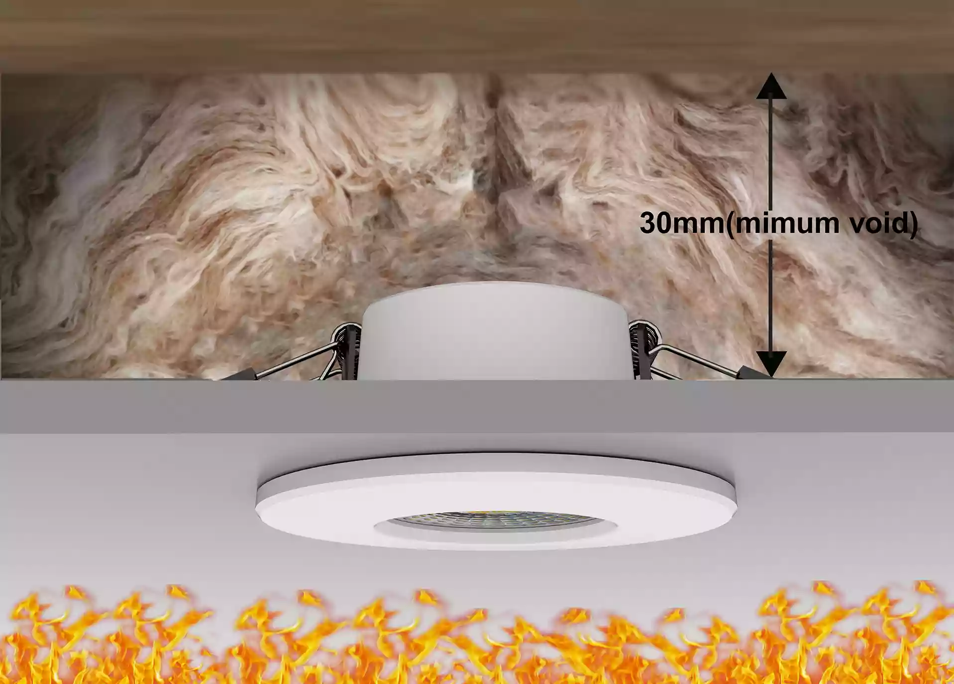 downlight fire rated, spotlight coverable