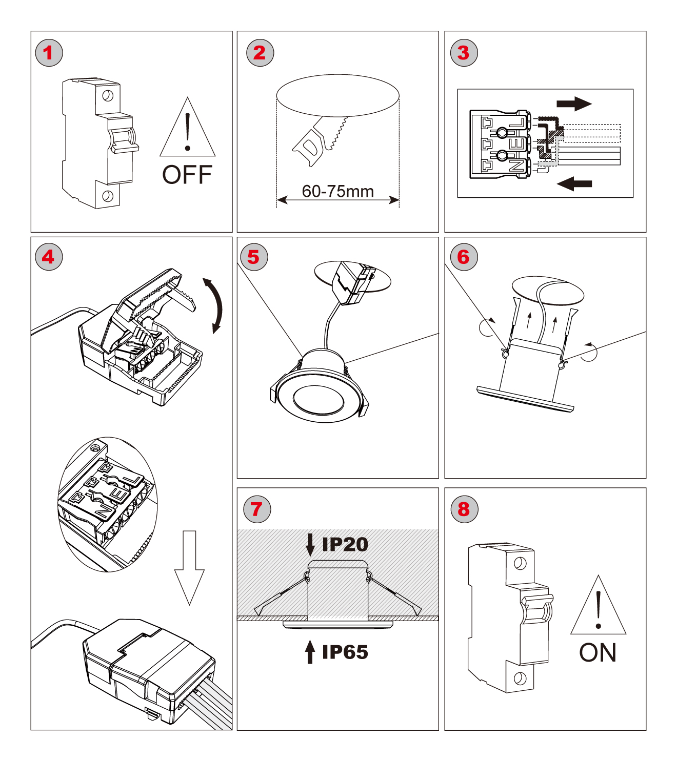 downlight spotlight installation steps