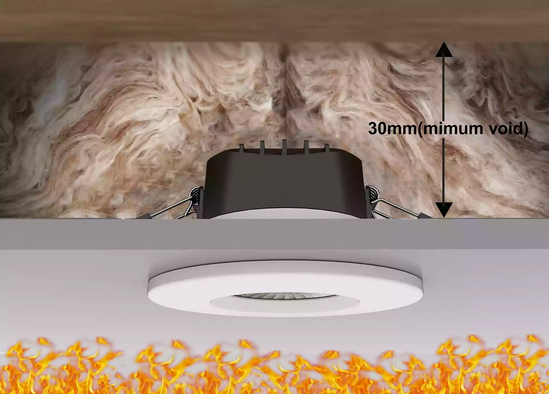 downlight fire rated, spotlight coverable