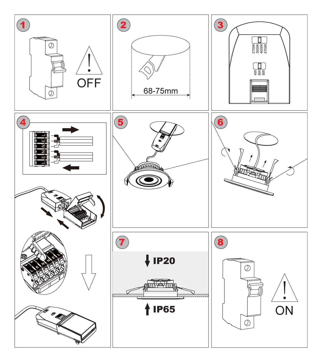 spotlight downlight installation steps