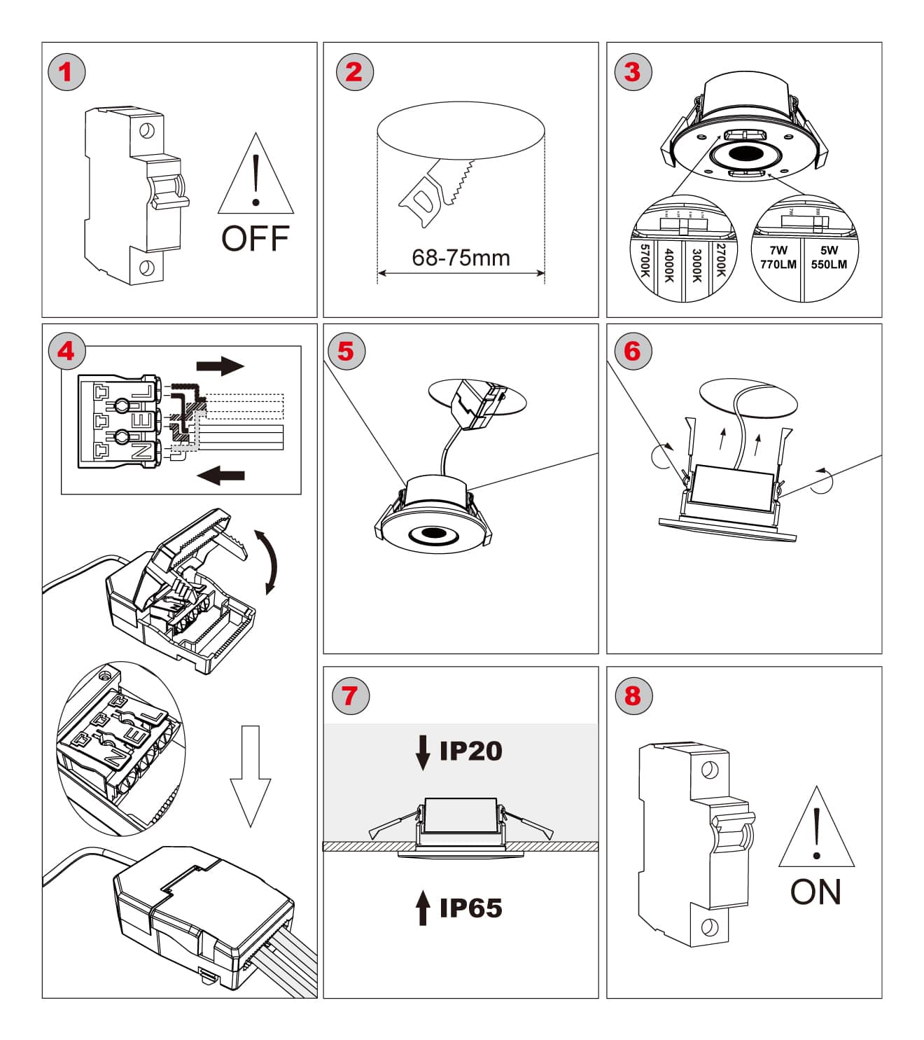 downlight spotlight installation steps 