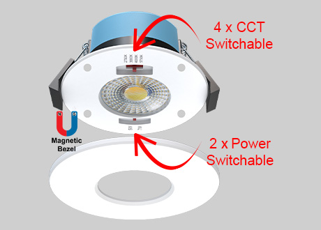downlight spotlight CCT and power switchable