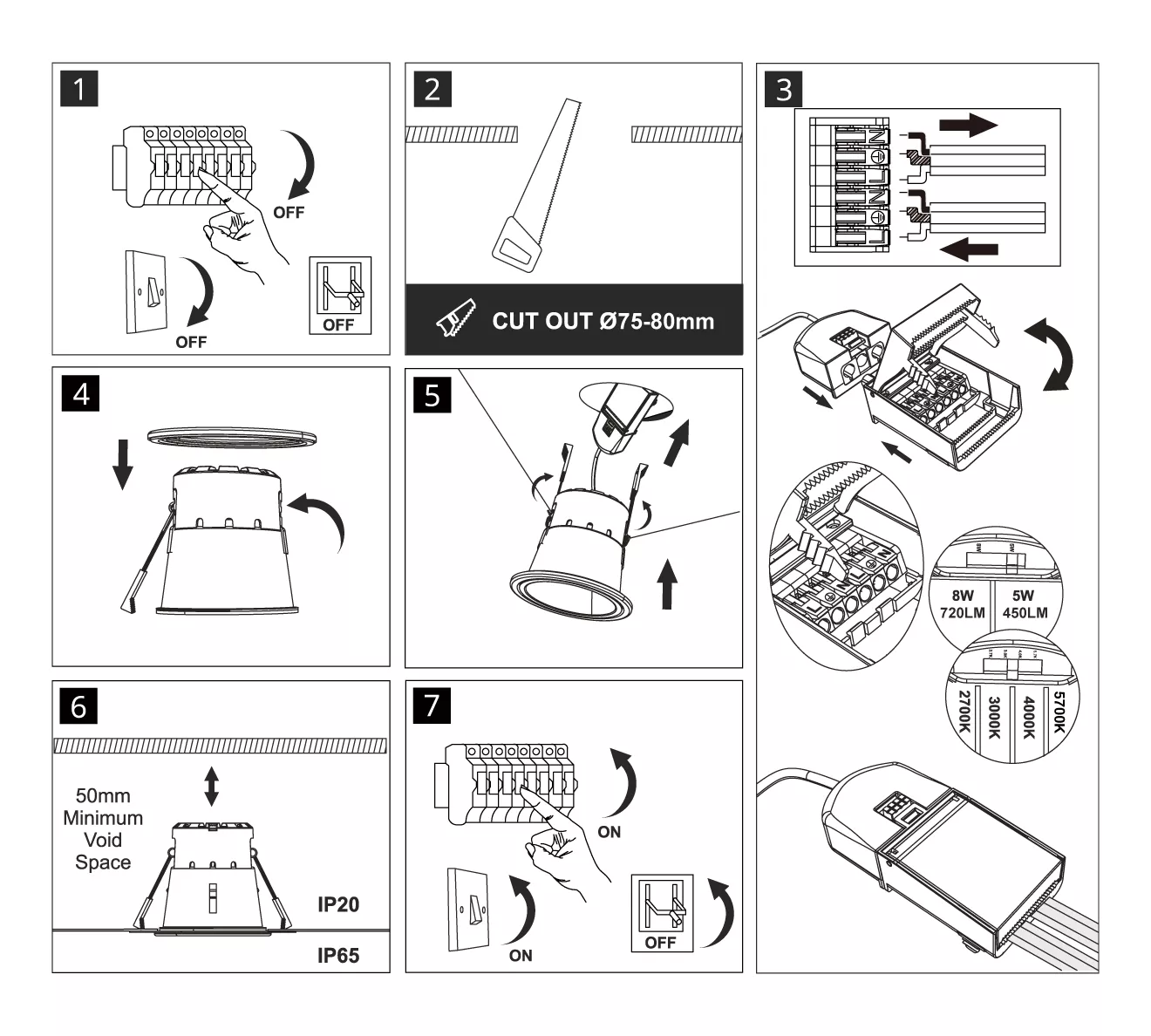 downlight install steps
