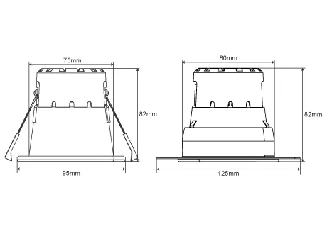 trimless fire Rated LED Downlights LED Lighting Recessed spotlight ip65 dimmable downlight size