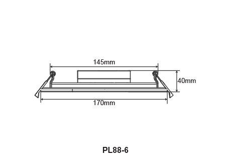 downlight Diameter 120 x Height 40mm, cut out 100-110mm