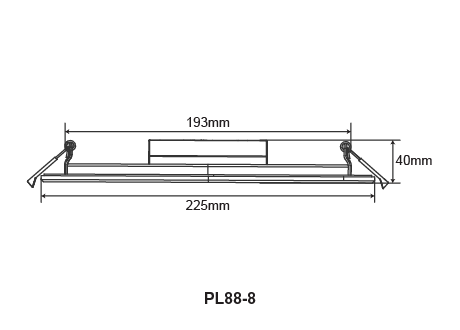 downlight Diameter 225 x Height 40mm, cut out 200-210mm